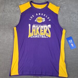 Los Angeles Lakers Basketball Tank Top Mens Size M Purple Yellow New Ultra Game‎